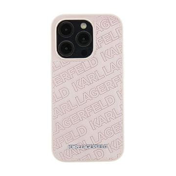 Karl Lagerfeld prošivena maskica s uzorkom K - za iPhone 15 Plus (ružičasta)