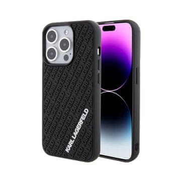 Karl Lagerfeld 3D gumeni višestruki logo - maskica za iPhone 15 Pro (crna)