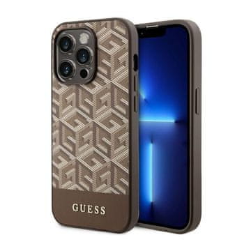 Guess GCube Stripes MagSafe - maskica za iPhone 14 Pro (smeđa)