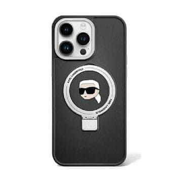 Karl Lagerfeld stalak za prstenje Karl Head MagSafe - maskica za iPhone 15 Plus (crna)