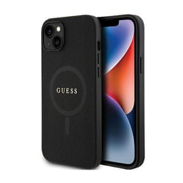 Guess Saffiano MagSafe - maskica za iPhone 15 Plus (crna)