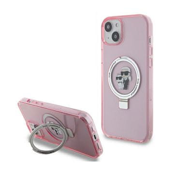 Karl Lagerfeld stalak za prstenje Karl & Choupette MagSafe - maskica za iPhone 15 Plus (roza)