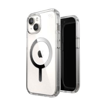 Speck Presidio Perfect-Clear MagSafe - maskica za iPhone 15 / iPhone 14 / iPhone 13 (prozirna / kromirana završna obrada / srebrna)