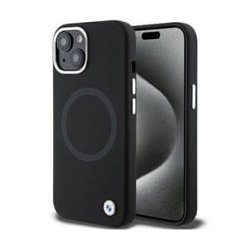 Bmw Signature tekuća silikonska MagSafe maskica - iPhone 15 Plus (crna)