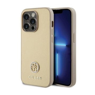 Guess 4G Strass metalni logo - maskica za iPhone 15 Pro (zlatna)