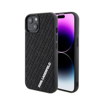 Karl Lagerfeld 3D gumeni višestruki logo - maskica za iPhone 15 (crna)