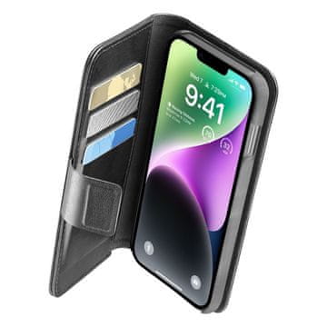 CellularLine Book Agenda - Futrola za iPhone 14 s MICROBAN premazom (crna)