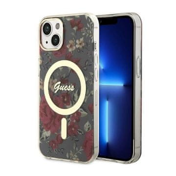 Guess Flower MagSafe - maskica za iPhone 14 Plus (zelena)