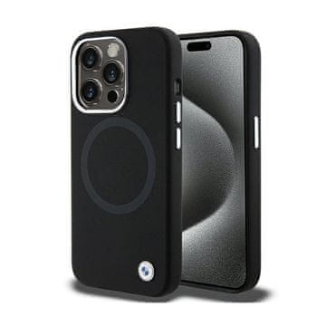 Bmw Signature tekuća silikonska MagSafe futrola - iPhone 15 Pro Max (crna)