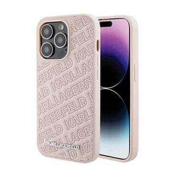 Karl Lagerfeld prošivena maskica s uzorkom K - za iPhone 15 Pro Max (ružičasta)
