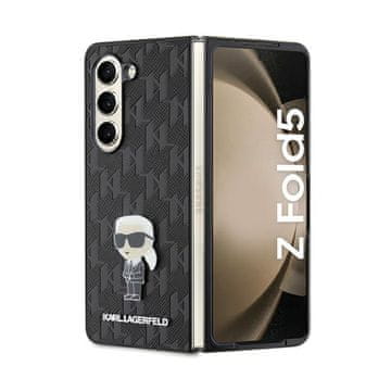 Karl Lagerfeld NFT Saffiano Monogram Ikonik značka - maskica za Samsung Galaxy Z Fold 5 (crna)