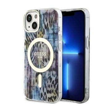 Guess Leopard MagSafe - maskica za iPhone 14 (plava)