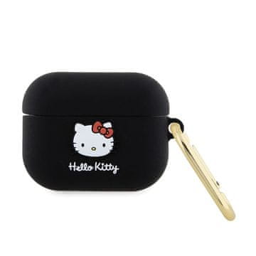 HELLO KITTY Silikonska 3D glava mačke - maskica za AirPods Pro (crna)