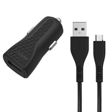 Energizer HardCase - USB-A 1A auto punjač + Micro USB kabel (crni)