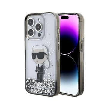 Karl Lagerfeld Liquid Glitter Ikonik - maskica za iPhone 15 Pro (prozirna)