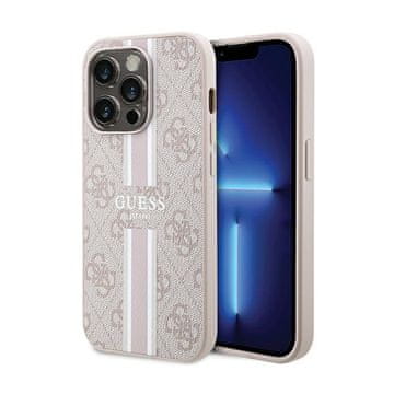 Guess 4G Printed Stripes MagSafe maskica za iPhone 15 Pro (roza)