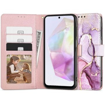 Tech-protect Wallet preklopna maska za Samsung Galaxy A35 5G, marble