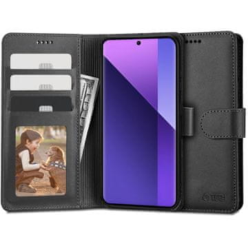 Tech-protect Wallet preklopna maska za Xiaomi Redmi Note 13 Pro Plus 5G, crno