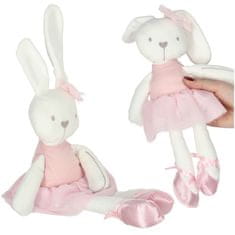 Ikonka Aga plišana maskota zec u ružičastoj haljini 42cm