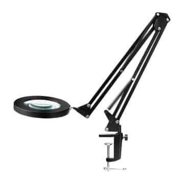 EverGlow 308 LED stolna svjetiljka s povećalom crna USB