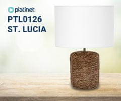 Platinet PTL0126 ST. LUCIA stolna svjetiljka, keramika, tekstil, max 25W, 420x270 mm, bijela, smeđa, bež