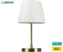 Platinet PTL02BW stolna svjetiljka, metal, tekstil, max 25W, 480x210 mm, bijela, zlatna, brončana