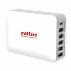 Roline punjač 60W USB 1xTipC 5xTipA QC PD bijeli