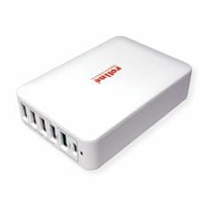 Roline punjač 60W USB 1xTipC 5xTipA QC PD bijeli