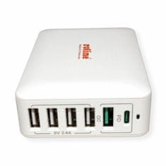 Roline punjač 60W USB 1xTipC 5xTipA QC PD bijeli