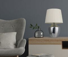 Platinet PTL03SW stolna svjetiljka, metal, max 25W, 350x230mm, bijela, srebrna