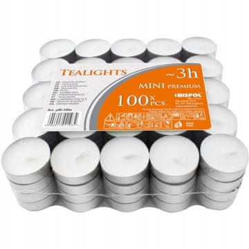 Malatec XXL set od 100 parafinskih čajnih svijeća 3 sata