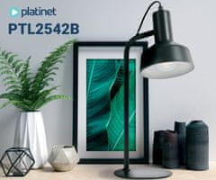 Platinet PTL2542B stolna svjetiljka, metal, max 25W, 420x170mm, crna