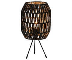 Platinet PTL7027 CAPRI stolna svjetiljka, ratan, metal, max 25W, 305x160mm, crna, smeđa