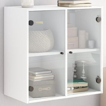 Vidaxl Zidni ormarić sa staklenim vratima bijeli 68x37x68,5 cm