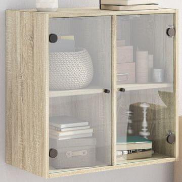 Vidaxl Zidni ormarić sa staklenim vratima Sonoma hrast 68x37x68,5 cm