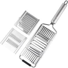 Netscroll Višenamjenski rezač povrća s 3 zamjenjiva oštra noža, kuhinjski rezač sa ergonomskom drškom, od nehrđajućeg čelika, brzo rezanje, MultiSlicer
