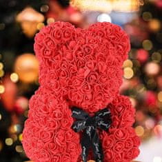 VIVVA® Medvjedić od umjetnih ruža, šopek s 500+ ruža, romantični dar za Valentinovo i godišnjicu (25 cm) | LOVEBEAR