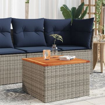 Vidaxl Vrtni stol sivi 55x55x37 cm PE ratan i akacija