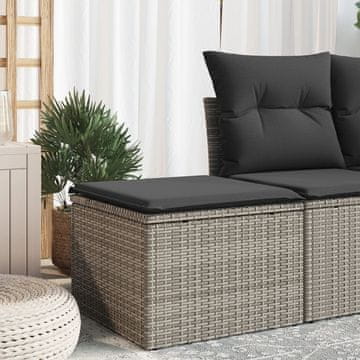 Vidaxl Vrtna stolica s jastukom, siva, 55x55x37 cm, poli ratan