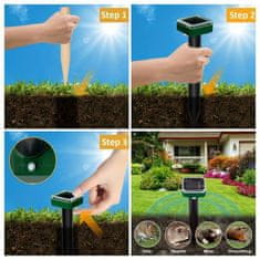 HOME & MARKER® Ultrazvučni odganjalac štetnika na solarnu energiju, vodootporan za vrt, zaštita od krtica, voluharica i zmija | SOLGUARD