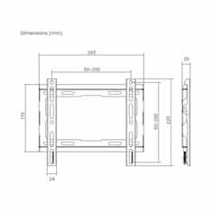 S-box Zidni nosač za TV PLB-2222F-2 crni