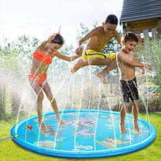 Netscroll Napuhani bazen s fontanom, za djecu i kućne ljubimce, prenosiv, PVC materijal, ljetna igra i osvježenje na plaži ili travi, FunPool