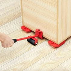 Netscroll Set za premještanje namještaja, 15-dijelni, s kotačićima i polugom, bez napora, za sve podne površine, FurnitureMover