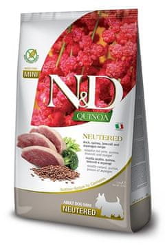 FARMINA N&D Quinoa patka, brokula, šparoge - suha hrana za kastrirane pse, 2,5 kg