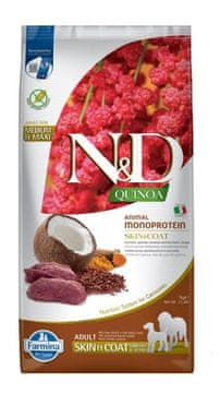 FARMINA N&D Quinoa Hrana za pse za kožu i dlaku, divljač/kokos, odrasli, srednje/velike pasmine, 7 kg