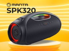 Manta SPK320 prijenosni zvučnik, Bluetooth 5.3, 120W, Multi Link, baterija, RGB LED, IPX6, crna (Eclipse Black)