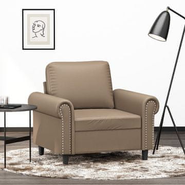 Vidaxl Fotelja, Cappuccino, 60 cm, presvučena umjetnom kožom