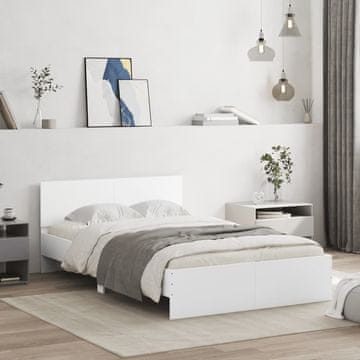 Vidaxl Okvir kreveta s uzglavljem bijeli 120x200 cm