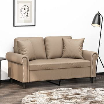 Vidaxl Dvosjed s jastucima, Cappuccino, 120 cm, umjetna koža