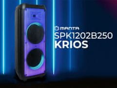 Manta SPK1202B250 KRIOS karaoke zvučnik, Bluetooth 5.0, TWS, Equalizer, baterija, Super Bass, USB/SD/AUX/MIC
